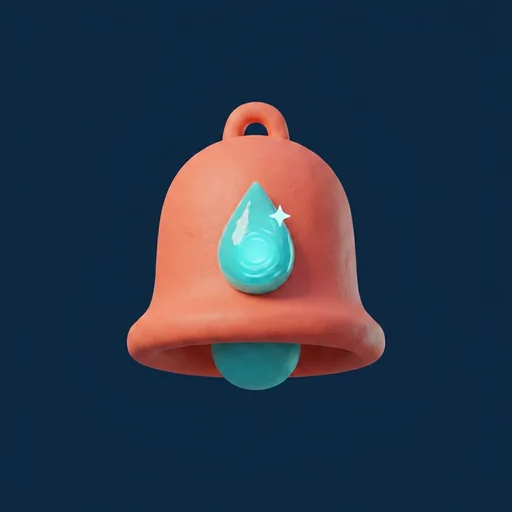 Clay-Illustration: Glocke mit Benachrichtigung zur nächsten Messung